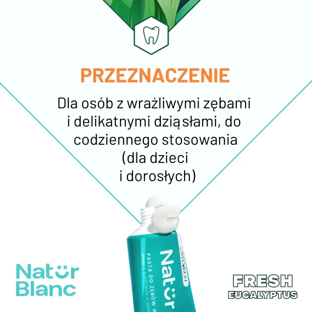 SYLVECO Natur Blanc Pasta do zębów FRESH EUCALYPTUS do wrażliwych zębów – Naturalna pasta do zębów
