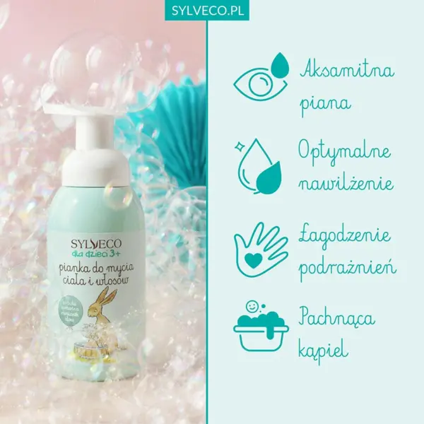 SYLVECO dla dzieci 3+ Pianka do mycia ciała i włosów – zdjęcie 2