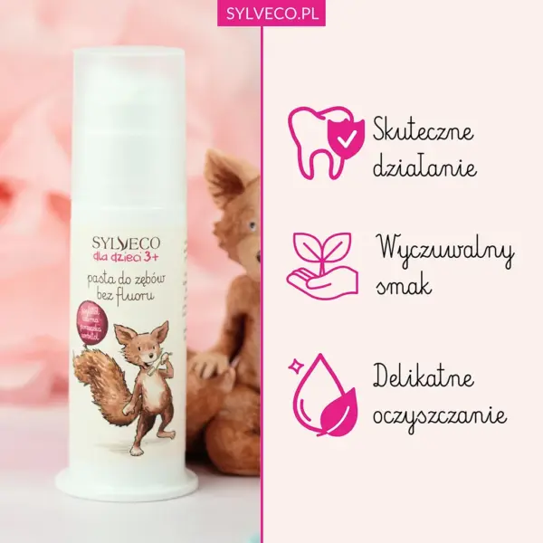 SYLVECO dla dzieci 3+ Pasta do zębów bez fluoru – zdjęcie 2