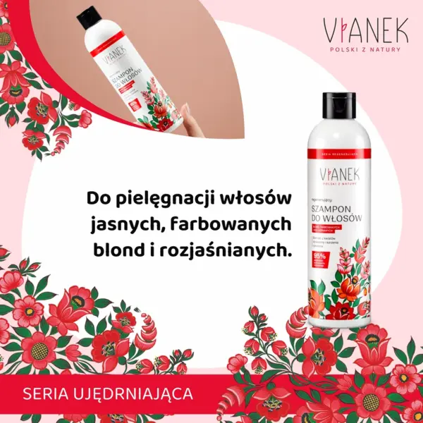 VIANEK Regenerujący szampon do włosów blond, farbowanych, rozjaśnianych – zdjęcie 2