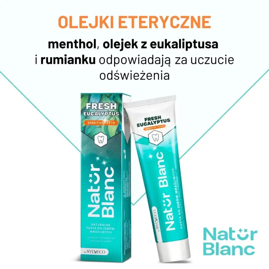 SYLVECO Natur Blanc Pasta do zębów FRESH EUCALYPTUS do wrażliwych zębów – Pasta do zębów z nadwrażliwością