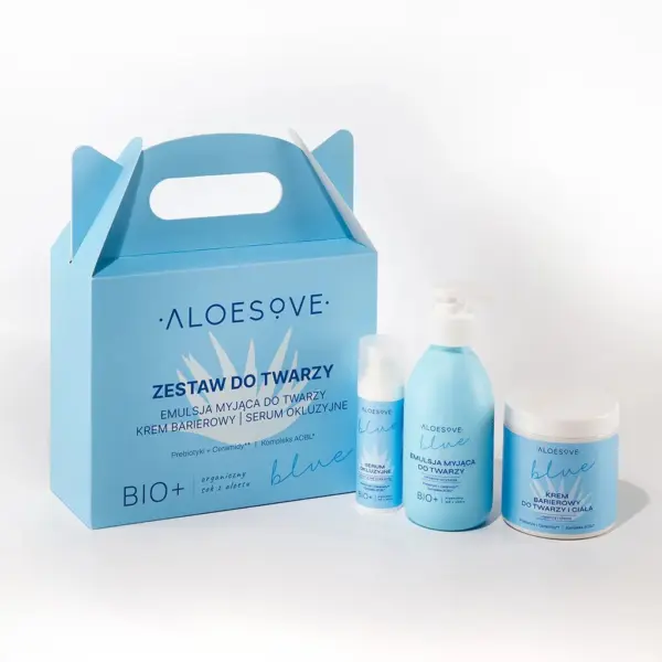 ALOESOVE BLUE Zestaw odbudowujący do Twarzy w torebce
