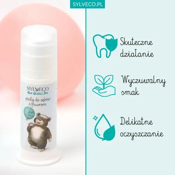 SYLVECO dla dzieci 3+ Pasta do zębów z fluorem – zdjęcie 2
