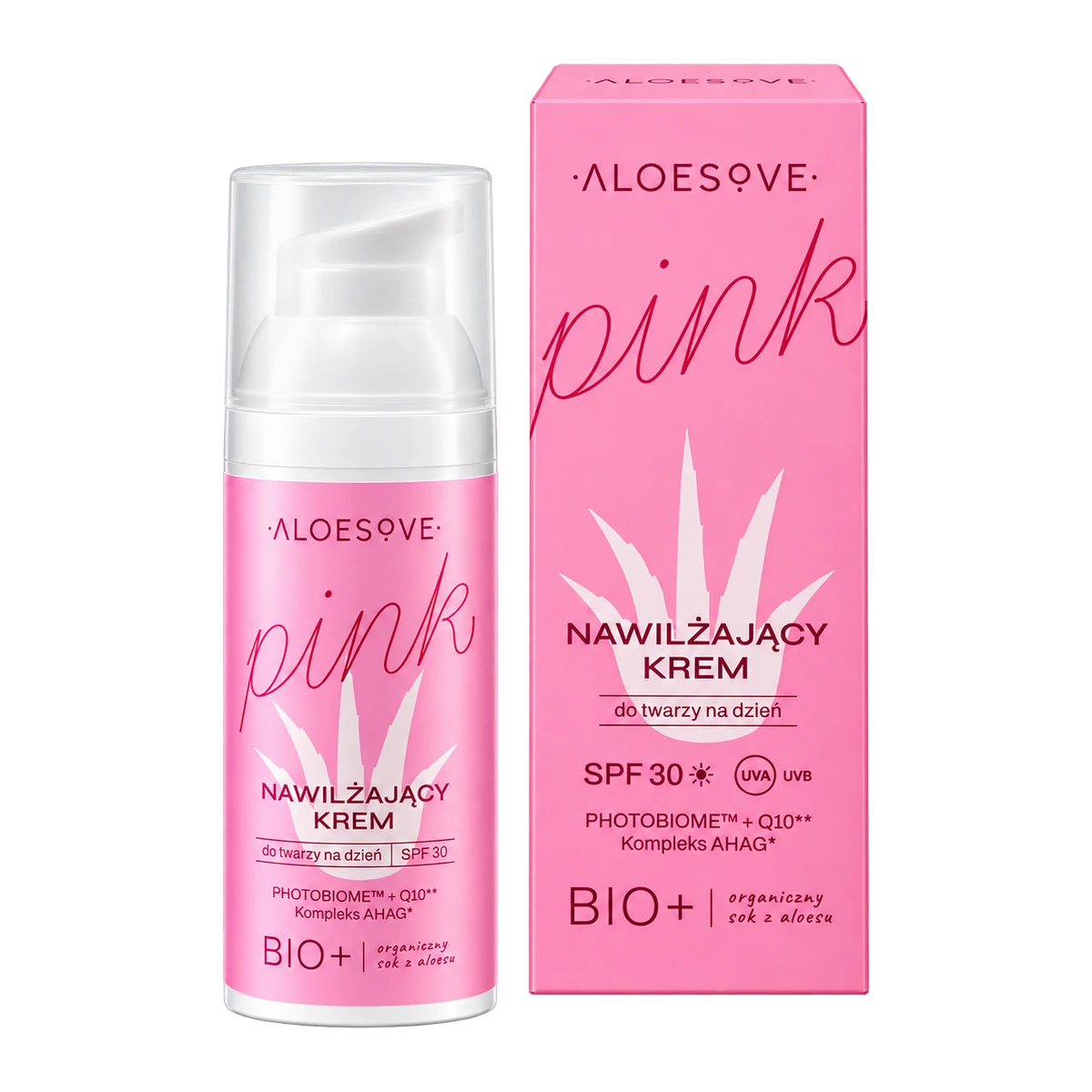 ALOESOVE PINK Krem nawilżający do twarzy na dzień SPF30
