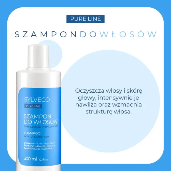 SYLVECO PURE LINE Szampon do włosów nawilżająco-wzmacniający – zdjęcie 2