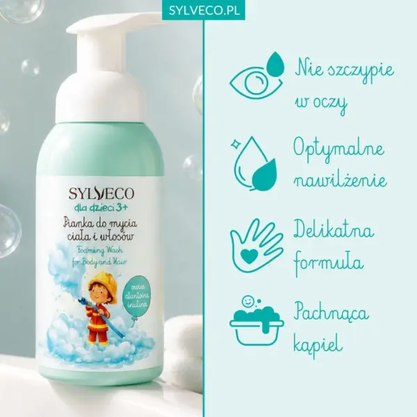 SYLVECO dla dzieci 3+ Pianka do mycia ciała i włosów guma balonowa – zdjęcie 2
